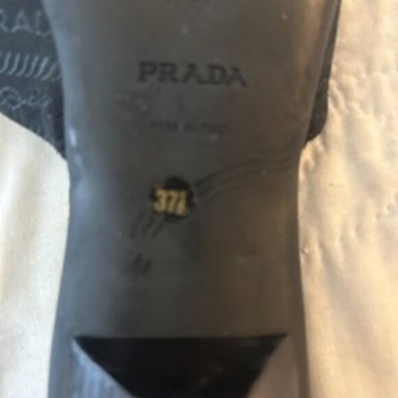 Prada Black Leather Slide Sandals with Buckle Detail β Size 37.5 - Picture 3 of 3